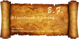 Blazsicsek Florina névjegykártya